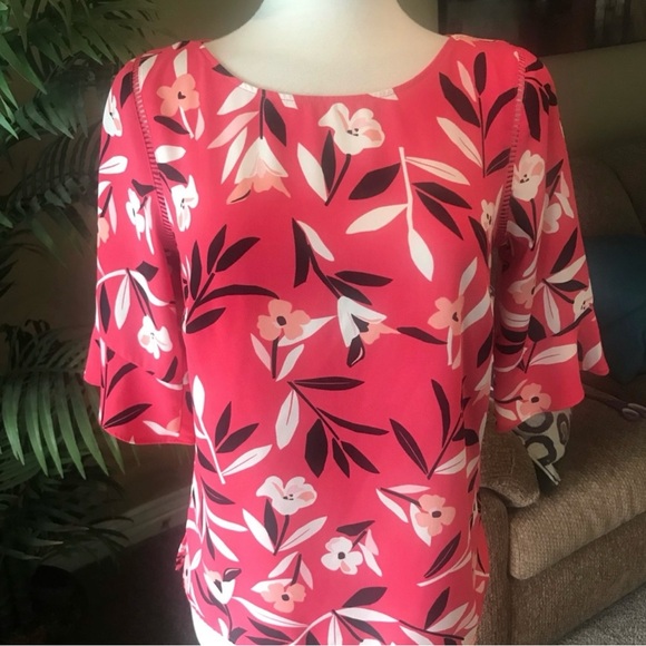 🇺🇸 Talbots Floral Pink Blouse, Size XS - Picture 4 of 6